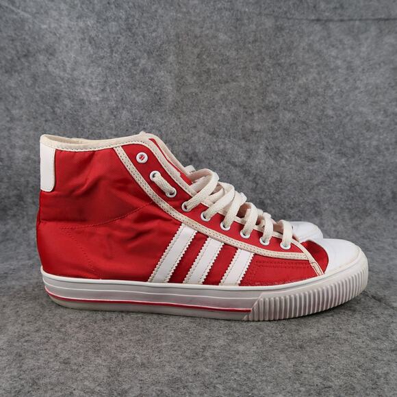 Adidas Shoes Youth 5.5 High Top Sneakers Athletic Trainers Red Lifestyle Retro - Picture 1 of 13